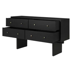 Flash Sale Buffet Private Bois Noir / L 160 Cm - 4 Tiroirs - Unisexe Commodes Buffets Armoires