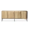 Best Sale Buffet Stairs Bois Naturel / Chene Massif - L 200 Cm / 4 Portes - Unisexe Commodes Buffets Armoires