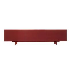 Clearance Buffet Uni Metal Bois Rouge Violet / 3 Portes - L 270 X H 67 Cm - Unisexe Commodes Buffets Armoires