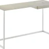 Cheap Bureau Calamo Cuir Blanc Gris / Console - Cuir Sellier - L 130 Cm - Unisexe Consoles