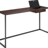 Outlet Bureau Calamo Cuir Marron / Console - Cuir Sellier - L 130 Cm - Unisexe Consoles