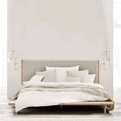 Best Cadre De Lit Haven Bois Naturel / 166 X 230 Cm - Pour Matelas 140 X 200 (Non Inclus) - Unisexe Lits