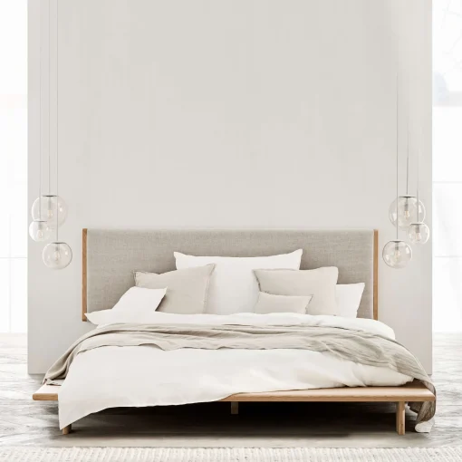 Best Cadre De Lit Haven Bois Naturel / 166 X 230 Cm - Pour Matelas 140 X 200 (Non Inclus) - Unisexe Lits