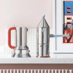 Shop Cafetiere Italienne La Conica, Poignee Longue (1984) Metal / 3 Tasses - Sauf Induction / 100 Values Collection - Unisexe Terrasses Et Balcons