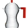 New Cafetiere Italienne Pulcina Rouge Metal / Induction - 3 Tasses - Unisexe Cafetières
