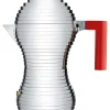Fashion Cafetiere Italienne Pulcina Rouge Metal / Induction  - 6 Tasses - Unisexe Cafetières