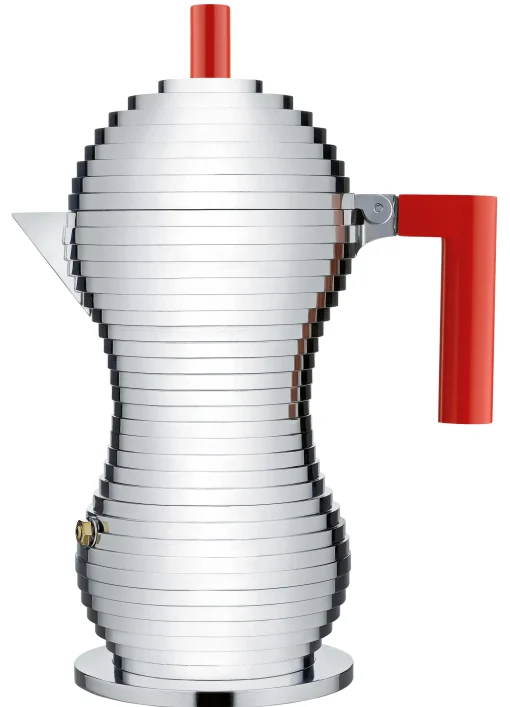 Fashion Cafetiere Italienne Pulcina Rouge Metal / Induction  - 6 Tasses - Unisexe Cafetières