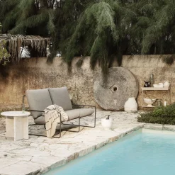 Sale Canape De Jardin 2 Places Desert Dolce Tissu Beige L 156 Cm - Unisexe Canapés De Jardin