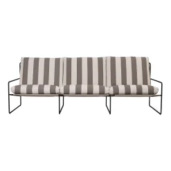 Hot Canape De Jardin 3 Places Desert Stripe Tissu Marron L 233 Cm - Unisexe Canapés De Jardin