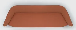 New Canape De Jardin 3 Places Tuile Metal Tissu Orange Marron /L 220 Cm - Unisexe Canapés De Jardin