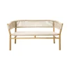 Best Sale Canape De Jardin 2 Places Kilt Tissu Beige Bois Naturel / L 130 Cm - Teck & Corde Synthetique - Unisexe Canapés De Jardin