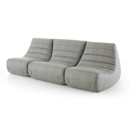 Best Canape De Jardin 3 Places Saparella Tissu Gris (1965) / 3 Modules - L 222 Cm - Unisexe Canapés De Jardin