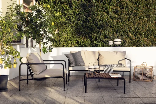 Cheap Canape De Jardin 2 Places Avon Metal Tissu Beige / L 159 Cm - Unisexe Canapés De Jardin