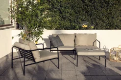 Cheap Canape De Jardin 2 Places Avon Metal Tissu Beige / L 159 Cm - Unisexe Canapés De Jardin