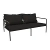 Hot Canape De Jardin 2 Places Avon Metal Tissu Noir / L 159 Cm - Unisexe Canapés De Jardin