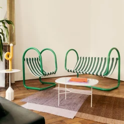 Discount Canape De Jardin 2 Places Petit Double Metal Vert / L 130 Cm - Exclusivite Made In Design - Unisexe Canapés De Jardin
