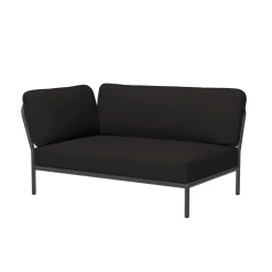 Clearance Canape De Jardin Modulable Level Tissu Noir / Angle Gauche - L 139 X P 92,5 Cm - Unisexe Canapés De Jardin