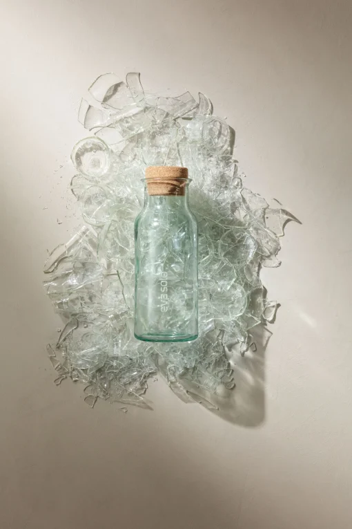 Cheap Carafe Recycled Verre Transparent / 1 L - Verre Recycle & Liege - Unisexe Carafes Et Décanteurs
