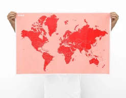 Best Carte Du Monde A Personnaliser Crumpled World By Countries Papier Multicolore / Noms De Pays - Feutre Effacable Inclus - 87 X 58 Cm - Unisexe Jeux Et Loisirs