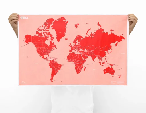 Best Carte Du Monde A Personnaliser Crumpled World By Countries Papier Multicolore / Noms De Pays - Feutre Effacable Inclus - 87 X 58 Cm - Unisexe Jeux Et Loisirs