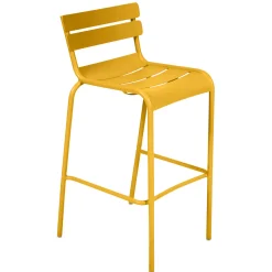 Best Sale Chaise De Bar Luxembourg Metal Jaune / Aluminium - H 80 Cm - Unisexe Tabourets De Bar D'extérieur