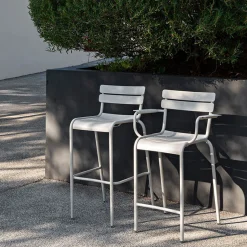 Best Sale Chaise De Bar Luxembourg Metal Jaune / Aluminium - H 80 Cm - Unisexe Tabourets De Bar D'extérieur