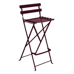 Flash Sale Chaise De Bar Pliante Bistro Metal Rouge / H 74 Cm - Unisexe Tabourets De Bar D'extérieur