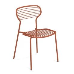 Best Chaise Empilable Apero Metal Rouge - Unisexe Chaises De Jardin