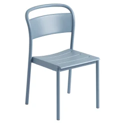 New Chaise Empilable Linear Metal Bleu - Unisexe Chaises De Jardin