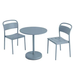 New Chaise Empilable Linear Metal Bleu - Unisexe Chaises De Jardin
