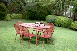 Shop Chaise Empilable Lorette Metal Bleu - Unisexe Chaises De Jardin