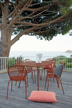 Shop Chaise Empilable Lorette Metal Bleu - Unisexe Chaises De Jardin