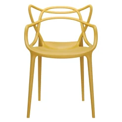 Hot Chaise Empilable Masters Plastique Jaune Beige - Unisexe Chaises De Jardin