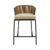 Discount Chaise Haute Lapel Plastique Beige / Rotin Synthetique - Coussin D'Assise - Unisexe Tabourets De Bar D'extérieur