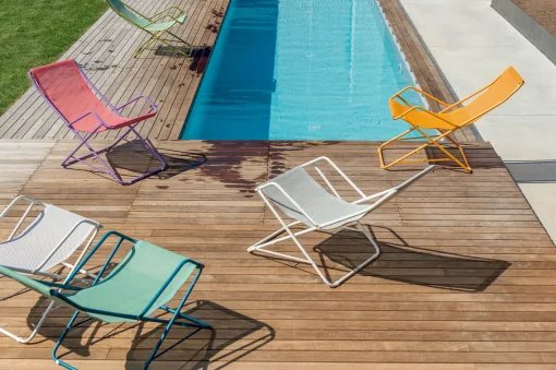 Best Chaise Longue Pliable Bahama Metal Metal & Tissu - Unisexe Bains De Soleil Chaises Longues Et Hamacs
