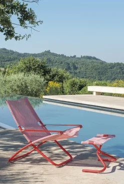 Flash Sale Chaise Longue Pliable Inclinable Snooze Metalmetal & Tissu/ 2 Positions - Unisexe Bains De Soleil Chaises Longues Et Hamacs