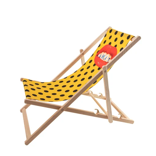 Sale Chaise Longue Pliable Inclinable Toiletpaper Bois Multicolore Bois & Toile Multicolore / - Unisexe Bains De Soleil Chaises Longues Et Hamacs