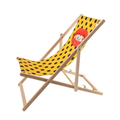 Sale Chaise Longue Pliable Inclinable Toiletpaper Bois Multicolore Bois & Toile Multicolore / - Unisexe Bains De Soleil Chaises Longues Et Hamacs