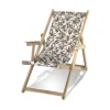 Discount Chaise Longue Pliable Inclinable Rio Bois Multicolore Bois & Tissu Blanc Fleuri / Avec Accoudoirs - Unisexe Bains De Soleil Chaises Longues Et Hamacs