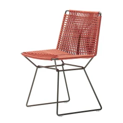 New Chaise Neil Twist Tissu Orange / Outdoor - Corde Tressee Main - Unisexe Chaises De Jardin