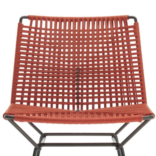 New Chaise Neil Twist Tissu Orange / Outdoor - Corde Tressee Main - Unisexe Chaises De Jardin