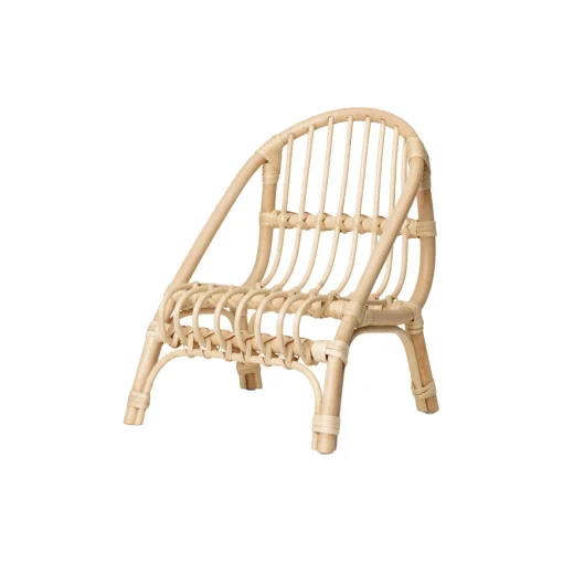 Shop Chaise Pour Poupon Kuku Fibre Vegetale Bois/ Rotin Tresse Main - H 33 Cm - Unisexe Jeux Et Loisirs