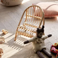 Shop Chaise Pour Poupon Kuku Fibre Vegetale Bois/ Rotin Tresse Main - H 33 Cm - Unisexe Jeux Et Loisirs