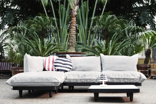 Fashion Chauffeuse Paletti Tissu Gris - Unisexe Fauteuils De Jardin