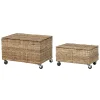 Cheap Coffre Nature Fibre Vegetale Beige / Set De 2 - Avec Roulettes / Rotin - Unisexe Mobilier Kids