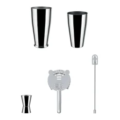 Best Sale Coffret Shaker Lunar Eclipse Metal / By Ettore Sottsass - Set 4 Pieces - Unisexe Terrasses Et Balcons