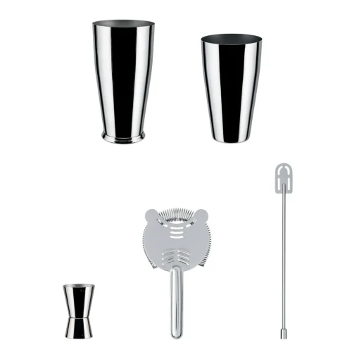 Best Sale Coffret Shaker Lunar Eclipse Metal / By Ettore Sottsass - Set 4 Pieces - Unisexe Terrasses Et Balcons
