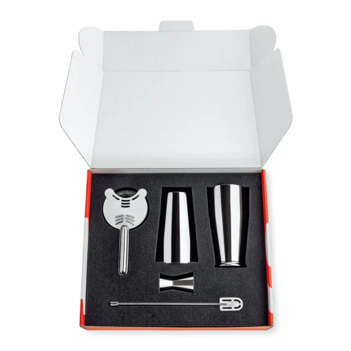 Best Sale Coffret Shaker Lunar Eclipse Metal / By Ettore Sottsass - Set 4 Pieces - Unisexe Terrasses Et Balcons