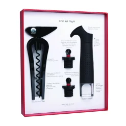 Flash Sale Coffret Sommelier Chic Set Night Plastique/ Tire-Bouchon + Pompe A Vide Manuelle Avec 2 Bouchons - Unisexe Autour Du Vin