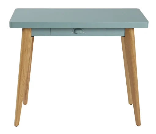 New Console 55 Metal Vert Bois Naturel / Avec Tiroir - Metal & Pieds Bois - Unisexe Consoles
